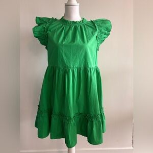 House of Harlow 1960 Emerald Ruffle Sleeve Mini Dress